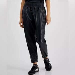 Anthropologie Avec Les Filles Faux Leather Jogger Pants Black Size XL